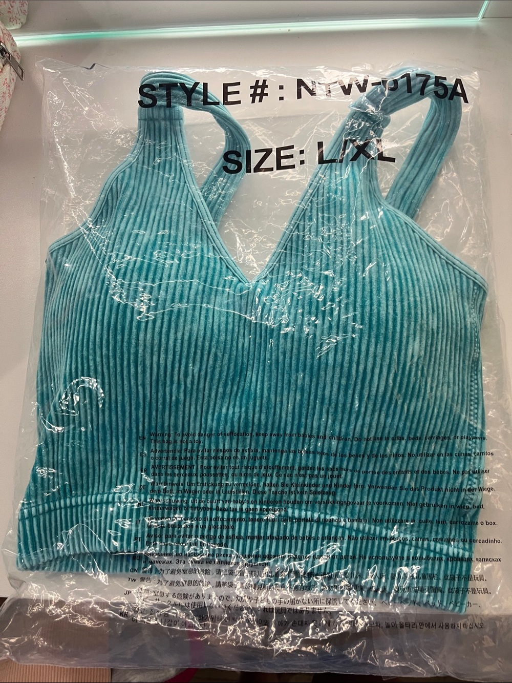 Zenana Outfitters Ribbed V-Neck Camisole — Turquoise Blue